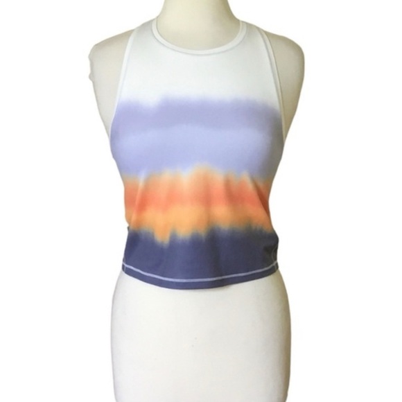 Athleta Shanti Ombre Print Crop Tank Top Blue Purple Orange NEW W/TAG Size 3X - Picture 4 of 7